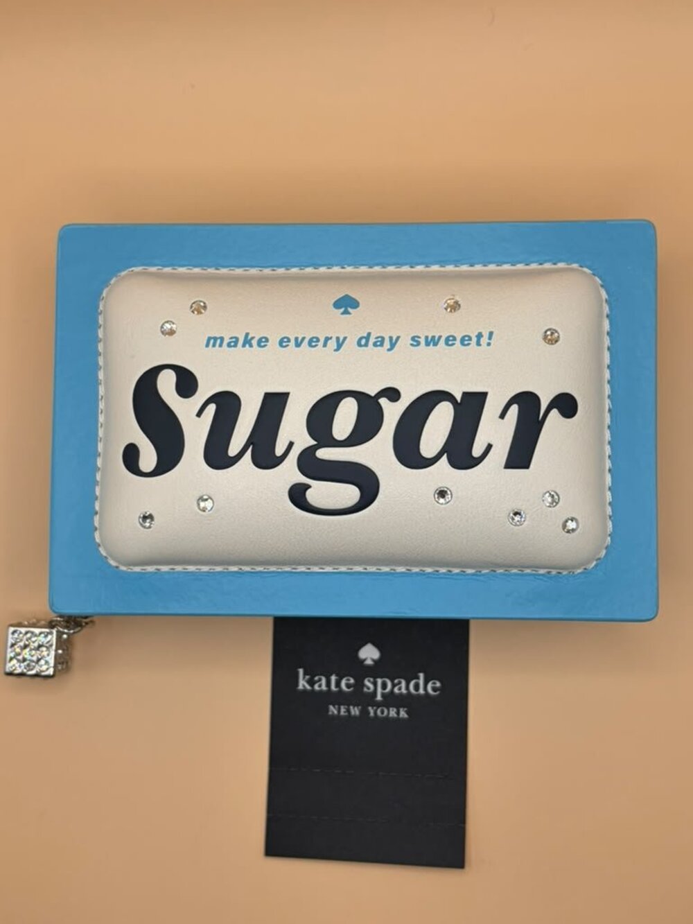 Like New Kate Spade Coffee Break 3D Sugar Packet Small Card Holder Cream Multi
